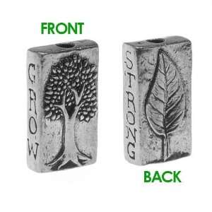  Green Girl Studios Pewter Grow Strong Tree Leaf Bead 22mm 