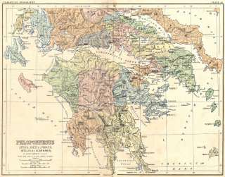 Title of map Peloponnesus, Attica, Boetia, Phocis, Aetolia et 