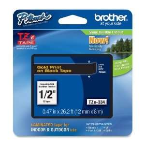  Brother P Touch PT 1180 Label Tape (OEM) 0.47 Gold Print 