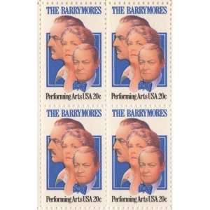  The Barrymores Set of 4 x 20 Cent US Postage Stamps NEW 