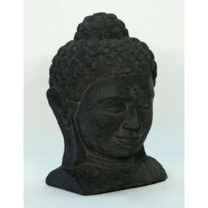 com ML1001X Stone Buddha Head Bust, Contemporary, China, Basalt Stone 