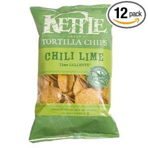 Kettle Tortilla Chips chili Lime, 8 Ounce Units (Pack of 12)  