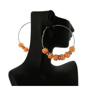 Basketball Wives POParazzi Inspired Ball Earrings 60mm Orange 
