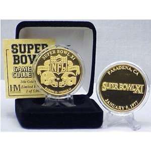  24kt Gold Super Bowl XI flip coin 
