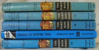  for sale are 5 Hardy Boys hardcovers by Franklin W. Dixon. The books 