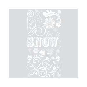 Eskimo Kisses Rub Ons 4 1/4 Inch by 8 Inch Sheet, Snow Blooms/White
