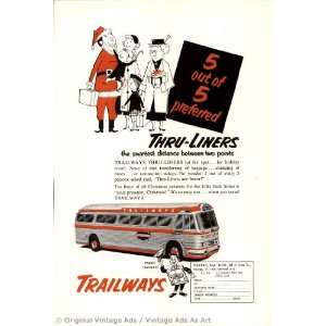  1953 Trailways 5 out of 5 preferred Vintage Ad