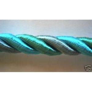  12 Yds Wide Cording Green Turquoise Gray .5 Inch Arts 