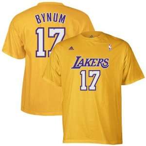  adidas Los Angeles Lakers #17 Andrew Bynum Gold Net Player 