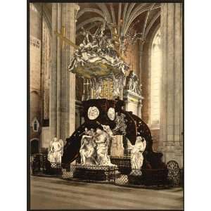 Photochrom Reprint of St. Bavon Abbey, pulpit, Ghent 