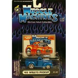   Muscle Machines Blue 40 Willys Pickup 01 27 164 Scale Toys & Games
