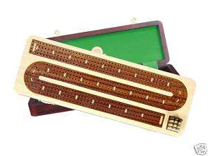 Continuous Cribbage Board 4 Tracks Maple/Rosewood 14  