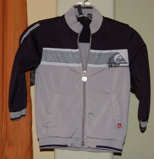 QUIKSILVER BLUE GRAY TRACK JACKET YOUTH KIDS SMALL 4  
