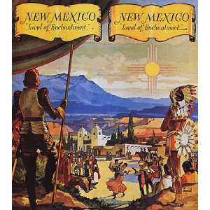 NEW MEXICO LAND OF ENCHANTMENT VACATION TRAVEL TOURISM VINTAGE POSTER 