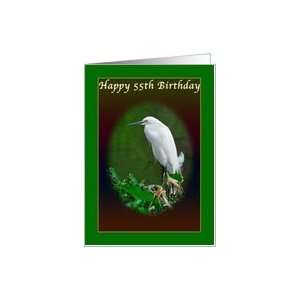  Birthday, 55th, Snowy Egret Bird Card Toys & Games