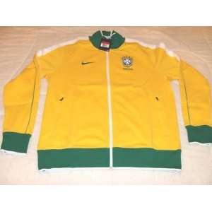  Brazil 2010 World Cup Soccer Track Jacket Men L Yellow 