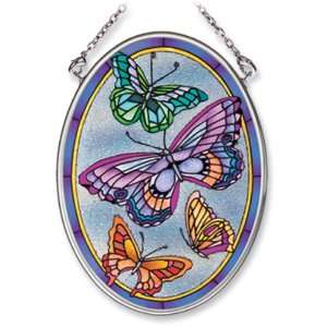 com Amia Hand Painted Glass Suncatcher with Butterfly Design, Beaded 