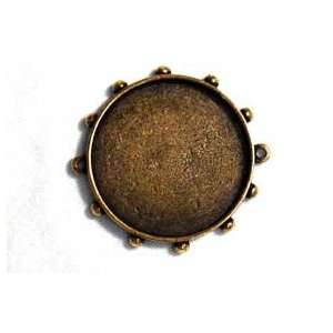  Large Round Hobnail Bezel, Bronze Plated Arts, Crafts 