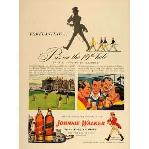  1948 Ad Johnnie Walker Whisky St. Andrews Golf Course 