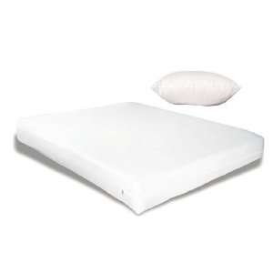   Mattress and Pillow Encasing, White, Long Twin