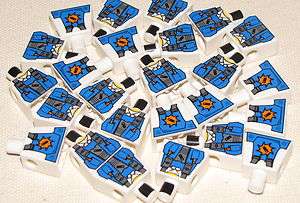   LOT OF 25 WHITE AND BLUE TOWN MINIFIG TORSOS FIX IT BODY PARTS  