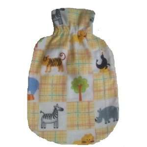 Fashy Childrens Zoo Animals Cotton Flannel Covered Hot Water Bottle 