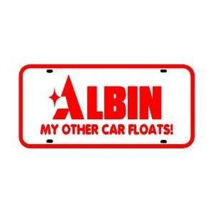  ALBIN MARINE LICENSE PLATE boat car sign