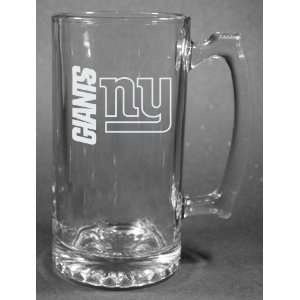   New York Giants Laser Etched 27oz Glass Beer Mug