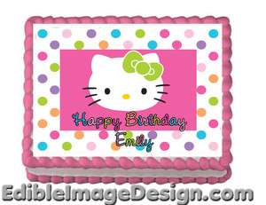 HELLO KITTY Edible Cake Party Decoration Image Topper  