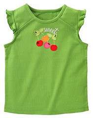 GYMBOREE Cherry Baby Green Sweet Tee Shirt Top 5 EUC  