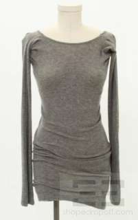 Malo Grey Ribbed Knit Cashmere Low Back Dress Size Small  