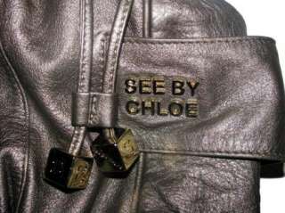 SEE BY CHLOE BACKSTAGE METALLIC/GUNMETAL SLOUCHY BAG  