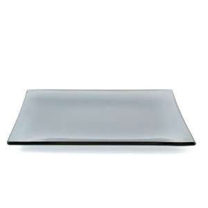  Tango Home 7 3/4 Inch Square Tempered Plate, Solid Smoke 
