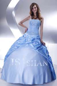 JSSHAN Baby Blue Cute Girl Prom Ball Gown Evening Dress  