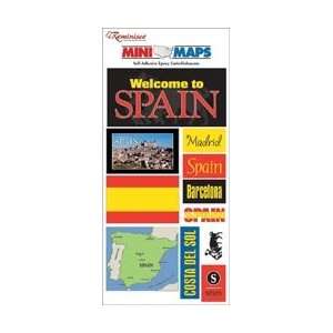  Reminisce Mini Maps Epoxy Embellishments Spain (3 Pack 