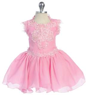 New Baby,Toddler & Little Girl Glitz Pageant Formal Party Dress Pink 