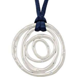  Sterling Silver 18.00 Inch Navy Cord 1/5 Ct Tw Diamond 