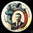 Theodore Roosevelt Bandwagon Repro Pinback Button