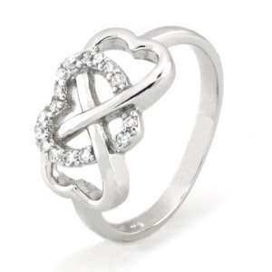   Heart Infinity Ring w/ Cubic Zirconia   Available Size 5, 6, 7, 8 (6