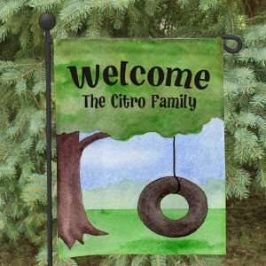  Personalized Tire Swing Welcome Garden Flag Patio, Lawn 