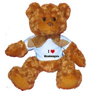  I Love/Heart Microbiologists Plush Teddy Bear with BLUE T 
