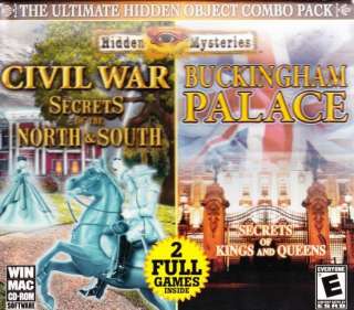 Hidden Mysteries Civil War & Buckingham Palace PC CD hidden object 