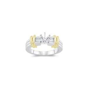    0.20 Cts Diamond Ring Setting in 18K Two Tone Gold 3.0 Jewelry
