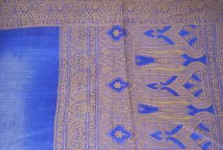   Vintage Weaving 100% Pure Real Silk Fabric Sari SOIE Tissé Saree