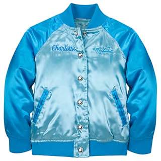 This satiny Tinker Bell Varsity Jacket features two pretty shades of 