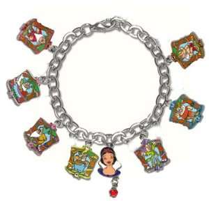 Disney Snow White & Seven Dwarfs Charm Bracelet Jewelry 