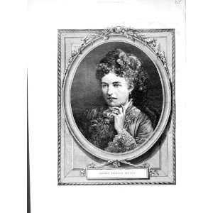    1872 Antique Portrait Madame Trebelli Bettini Lady