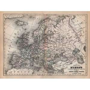  Johnson 1889 Antique Map of Europe
