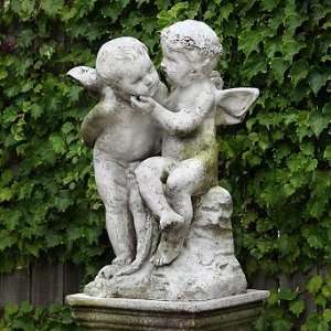   Two Cherubs Playing Garden Statue Yard Art Patio, Lawn & Garden