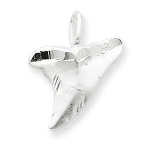 Sterling Silver Diamond Cut Shark Tooth Pendant QC4880 Jewelry